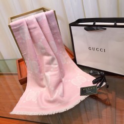 Replica Gucci Double-sided two-tone Wool Scarf 50 x 200 Pink