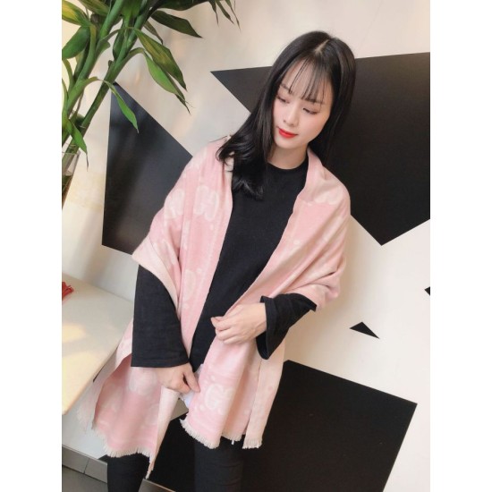 Replica Gucci Double-sided two-tone Wool Scarf 50 x 200 Pink