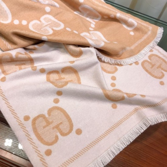 Replica Gucci Double-sided two-tone Wool Scarf 50 x 200 Brown
