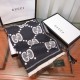 Fake Gucci Double-sided two-tone Wool Scarf 50 x 200 Black Replica