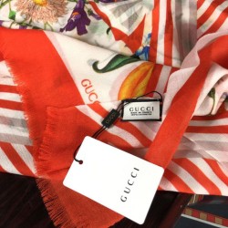 Fake Gucci classic floral cashmere scarf 100 x 200 Orange Replica Replica Gucci classic floral cashmere scarf 100 x 200 Orange