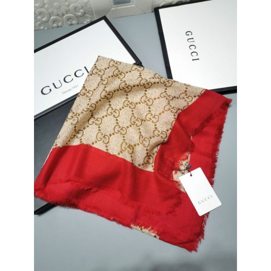 Fake Gucci Classic Cashmere Scarf 100 x 200 Red Replica