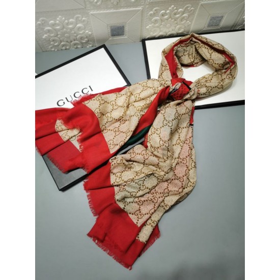 Fake Gucci Classic Cashmere Scarf 100 x 200 Red Replica