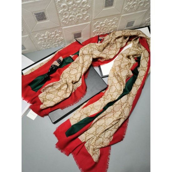 Fake Gucci Classic Cashmere Scarf 100 x 200 Red Replica