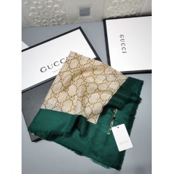 Fake Gucci Classic Cashmere Scarf 100 x 200 Green Replica