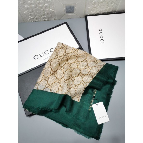 Fake Gucci Classic Cashmere Scarf 100 x 200 Green Replica