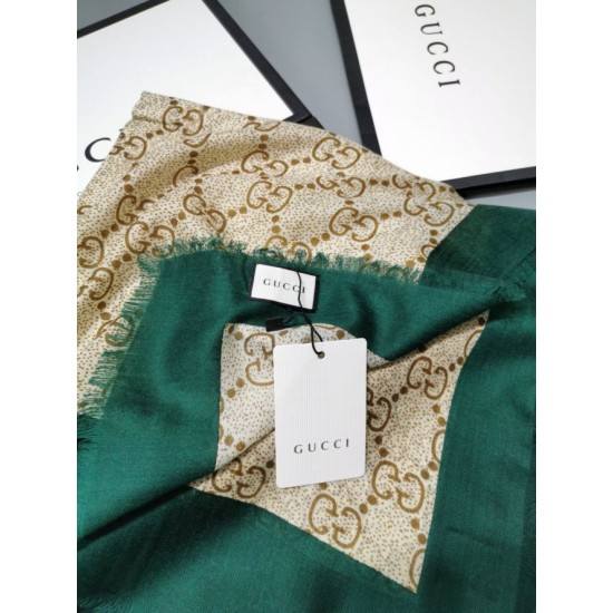 Fake Gucci Classic Cashmere Scarf 100 x 200 Green Replica