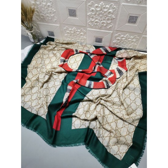 Fake Gucci Classic Cashmere Scarf 100 x 200 Green Replica
