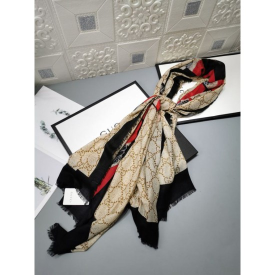 Replica Gucci Classic Cashmere Scarf 100 x 200 Black