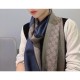 Fake Gucci GG jacquard cashmere scarf 23 x 180 Dark Blue Replica