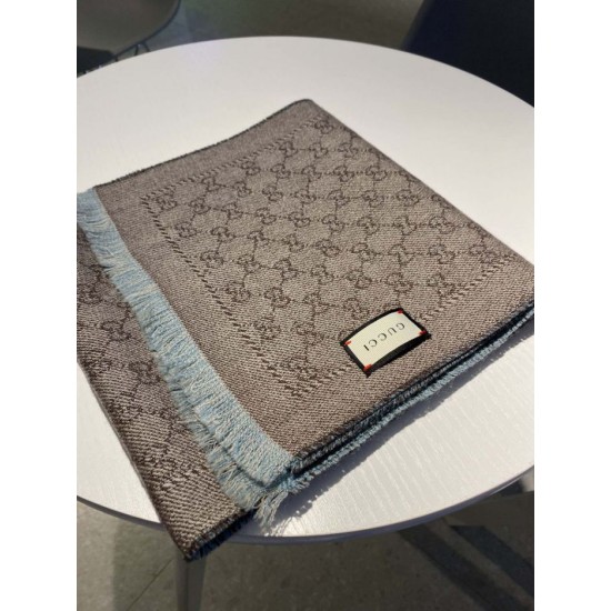 Replica Gucci GG jacquard cashmere scarf 23 x 180 Light Blue