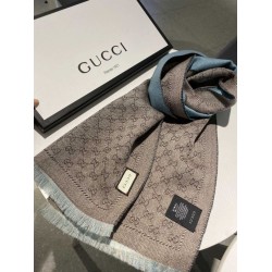 Replica Gucci GG jacquard cashmere scarf 23 x 180 Light Blue