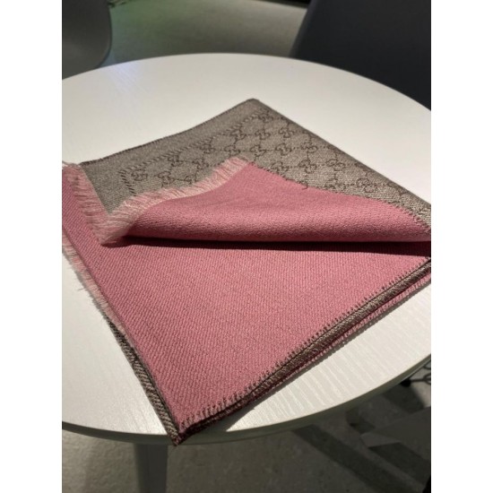 Replica Gucci GG jacquard cashmere scarf 23 x 180 Pink