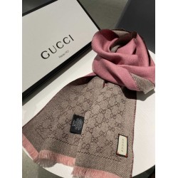 Replica Gucci GG jacquard cashmere scarf 23 x 180 Pink