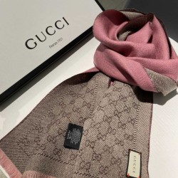 Replica Gucci GG jacquard cashmere scarf 23 x 180 Pink