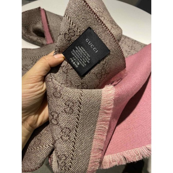 Replica Gucci GG jacquard cashmere scarf 23 x 180 Pink