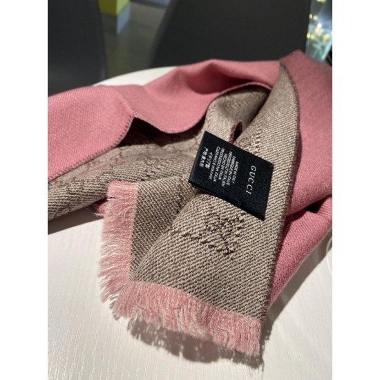 Replica Gucci GG jacquard cashmere scarf 23 x 180 Pink
