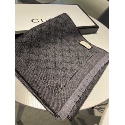 Replica Gucci GG jacquard cashmere scarf 23 x 180 Gray