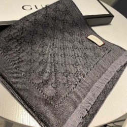 Replica Gucci GG jacquard cashmere scarf 23 x 180 Gray