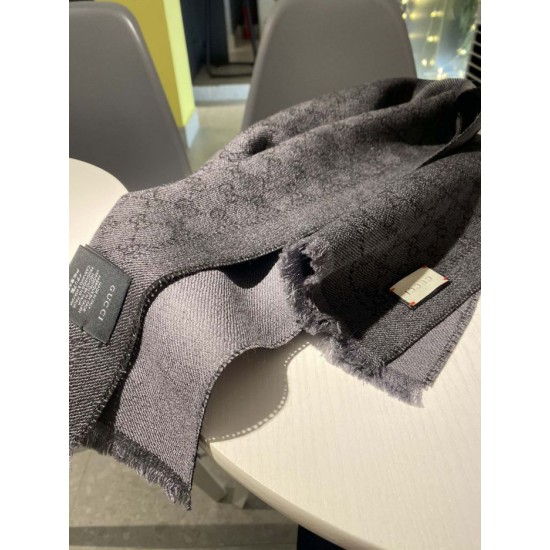 Replica Gucci GG jacquard cashmere scarf 23 x 180 Gray