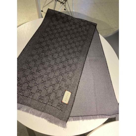 Replica Gucci GG jacquard cashmere scarf 23 x 180 Gray