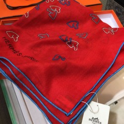 Replica Hermes fun horsehead cashmere silk Shawl 140 Red