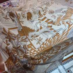 Replica Hermes Cashmere silk Shawl 140 Off-white