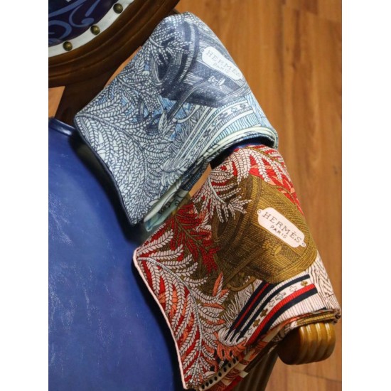Replica Hermes Cashmere Silk square Shawl 140 Blue