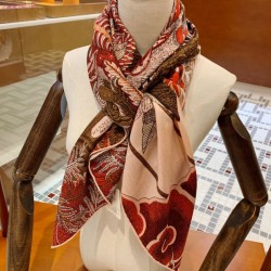 Replica Hermes Cashmere silk square Shawl 140 Orange