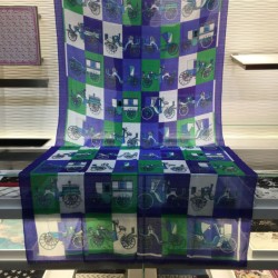 Fake Hermes Carriage Solitaire Cashmere Shawl 110 x 200 Blue Replica