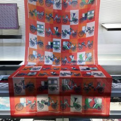 Fake Hermes Carriage Solitaire Cashmere Shawl 110 x 200 Orange Replica