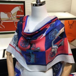 Replica Hermes Carriage Solitaire Cashmere Shawl 110 x 200 White