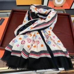 Replica Louis Vuitton printed cashmere long scarf 100 x 200