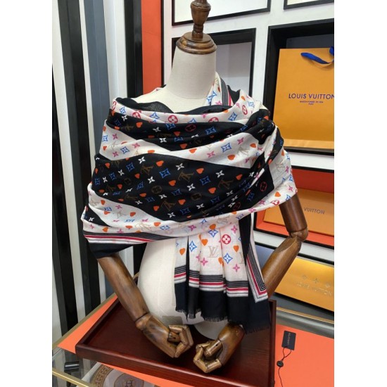 Replica Louis Vuitton printed cashmere long scarf 100 x 200
