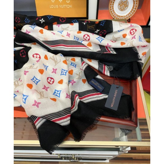Replica Louis Vuitton printed cashmere long scarf 100 x 200