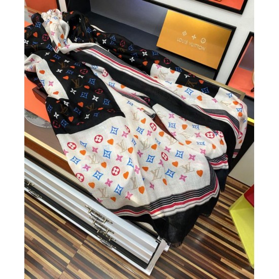 Replica Louis Vuitton printed cashmere long scarf 100 x 200