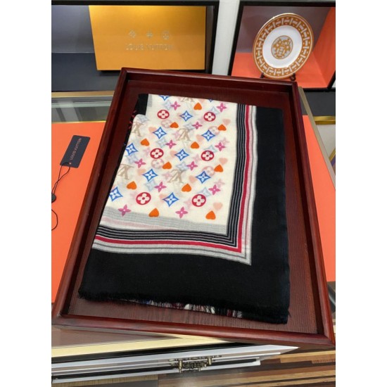Replica Louis Vuitton printed cashmere long scarf 100 x 200