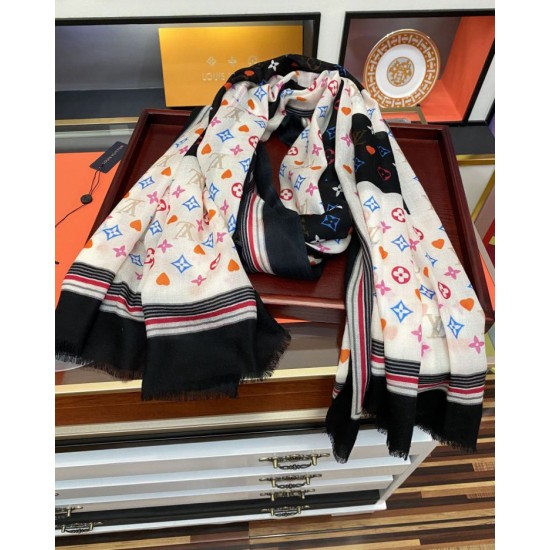 Replica Louis Vuitton printed cashmere long scarf 100 x 200