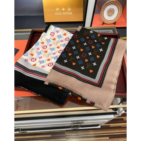 Replica Louis Vuitton printed cashmere long scarf 100 x 200