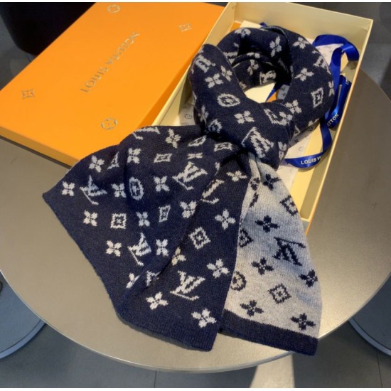 Fake Louis Vuitton Monogram Denim Scarf M76245 30 x 180 Replica