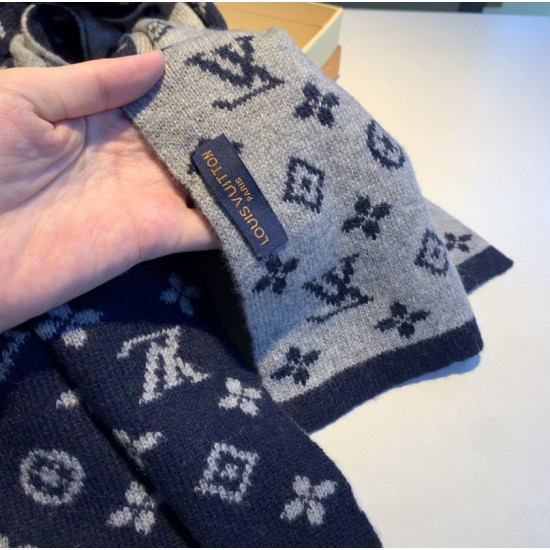 Fake Louis Vuitton Monogram Denim Scarf M76245 30 x 180 Replica
