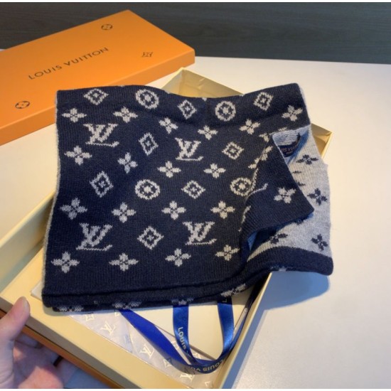 Fake Louis Vuitton Monogram Denim Scarf M76245 30 x 180 Replica