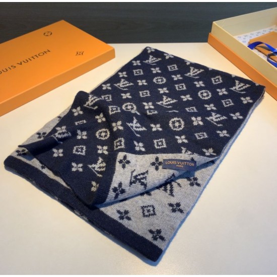Fake Louis Vuitton Monogram Denim Scarf M76245 30 x 180 Replica