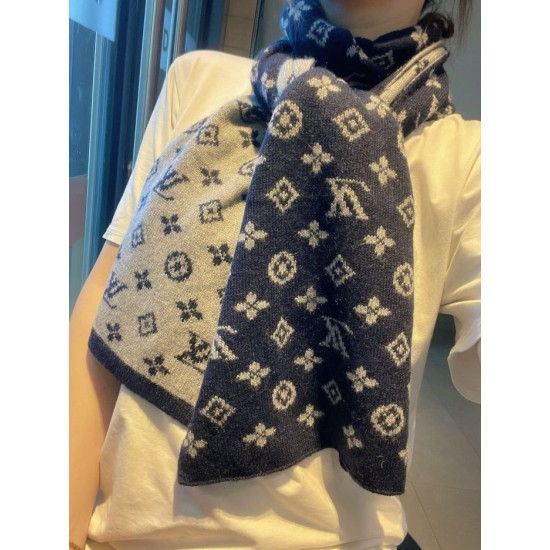 Fake Louis Vuitton Monogram Denim Scarf M76245 30 x 180 Replica