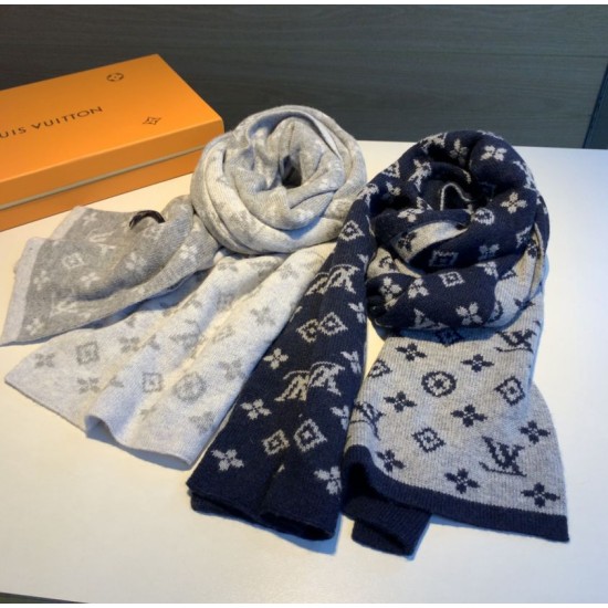 Fake Louis Vuitton Monogram Denim Scarf M76245 30 x 180 Replica