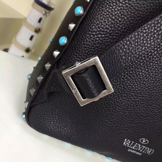 Replica Black Medium Rockstud Backpack With Stones Replica Black Medium Rockstud Backpack With Stones