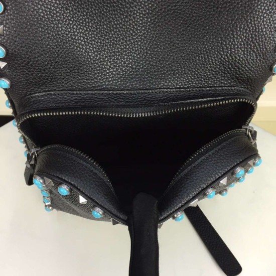 Replica Black Medium Rockstud Backpack With Stones Replica Black Medium Rockstud Backpack With Stones