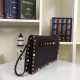 Replica Black Rockstud Clutch Bag With Multicolored Stones Fake Black Rockstud Clutch Bag With Multicolored Stones Replica