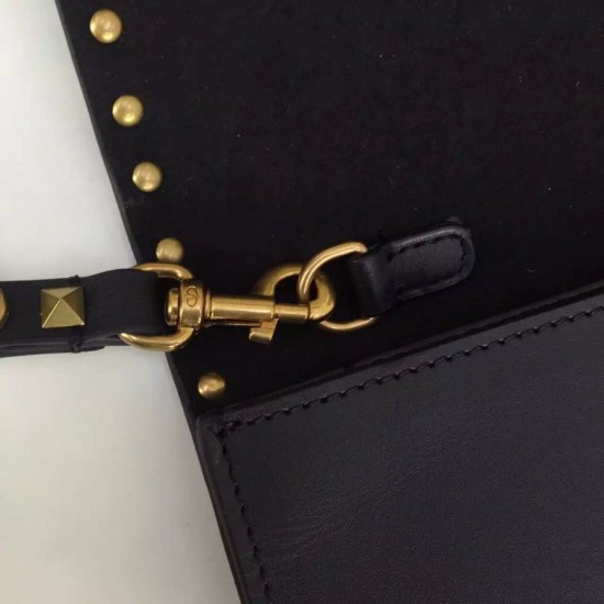 Replica Black Rockstud Clutch Bag With Multicolored Stones Fake Black Rockstud Clutch Bag With Multicolored Stones Replica