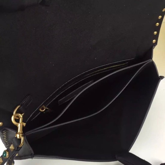 Replica Black Rockstud Clutch Bag With Multicolored Stones Fake Black Rockstud Clutch Bag With Multicolored Stones Replica